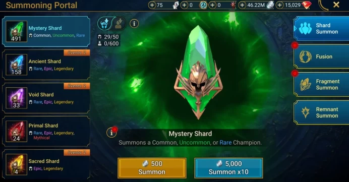Starter with Lilitu + Shards : 158 Ancient, 33 Void, 24 Primal, 4 Sacred | Ninja + 17 Login Legendary | Mine max