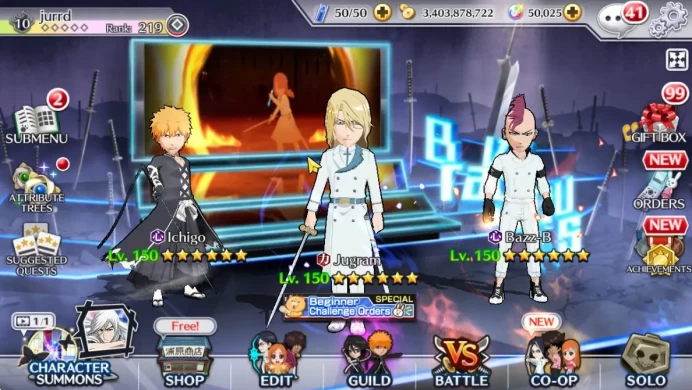 [GLOBAL]50K Orbs|TYBW26(BazzB,Jugram,Uryu),Rukia 10th Anniv,Duo Renewd,TYBW25 Rangiku,Toshiro,Etc|8,2K AccTick|Klab ID(BBS2430)