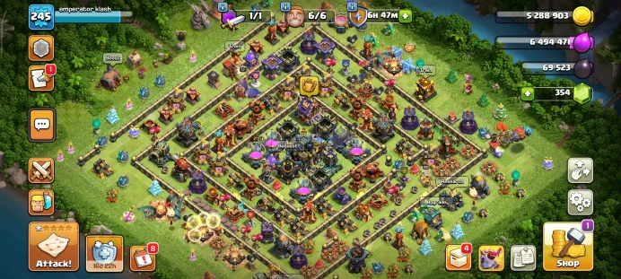 Full warranty-Secure account-Th 17 nearly max-level 223-Equipment Epic full-Gem 570-Magic Items-heroes 81/93/53/58/40- Android & ios