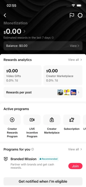 Instanly Delivery/ Monetized 32K Real Followers+840K Real Likes Account/ Creator Rewards Program Activated/ Full Access