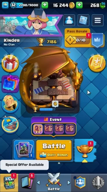 Lv 32|Trophy 7186|KTL 11|Limited Skin|Card 118| 1 HERO 3 EVO 6 Champ 20 Legend 33 Epic 30 Rare |1 Wild Shard|Take Email(CR1589)