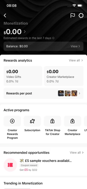 Monetized 77K Real Followers+600K Real Likes Account/ Creator Rewards Program Activated/ Full Access