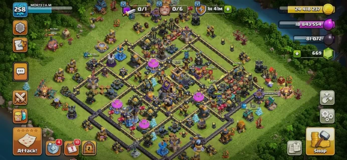 TH 18 Max, 15 Equipment Epic 5 Lv 27, Defense Max, Wall Max, Hero Max, 400 League Medal, Builder Hall Full Max