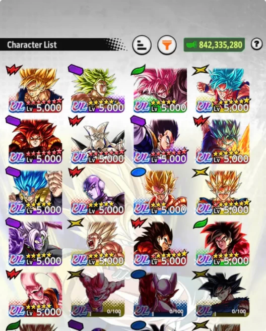 SUPER VIP ACCOUNT-17 ULTRA+842 MILLIONS POWERS+LR SUPER VEGITO+65 LEGENDS LIMITED+VIP ZENKAI+VIP EQUIPMENT