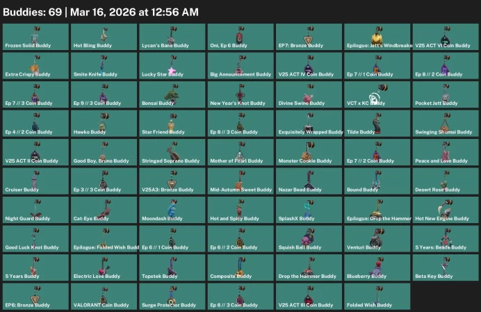 EU / 69 skins / Onimaru Kunitsuna / Champions 2023 Vandal / Radiant Entertainment System Phantom /  Forsaken Vandal / 