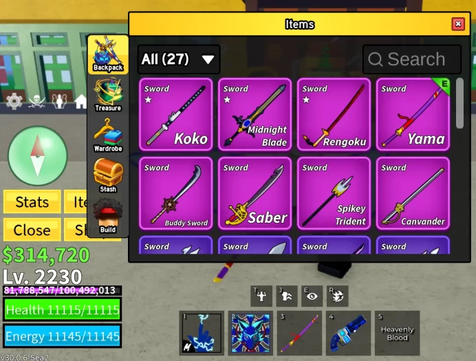 [Blox Fruits] Lv 2230 |  PERM KITSUNE, DOUGH, PORTAL, BUDDHA, SOUND, LIGHT | Yama & Spikey Trident | Angel V3 | Venom & Shadow