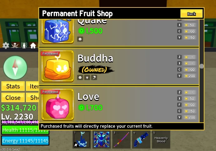 [Blox Fruits] Lv 2230 |  PERM KITSUNE, DOUGH, PORTAL, BUDDHA, SOUND, LIGHT | Yama & Spikey Trident | Angel V3 | Venom & Shadow