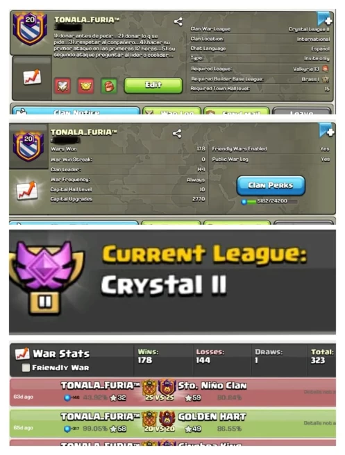 || CRYSTAL 2 + LEVEL 20.2 + CC 10 || NAME: TONALA FURIA || 178 WINS 144 LOSSES 1 DRAWS