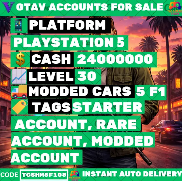 [PS5] 100 Million (Cash + Cars) | RP Level 30 | 5 F1 Modded Cars | Full Access | Instant Delivery ⸱ TGSHM5F108
