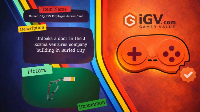 ⮞ Buried City JKV Employee Access Card ⮜  10-Minute Fast Service  ⮞ AKMShoppp ⮜ 