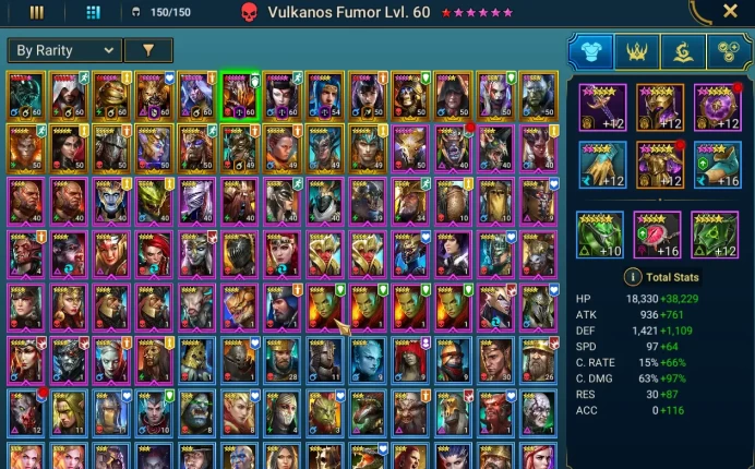 Lv 49 909k Pwr|22 Legend(Vulkanos,Riho,Lady Kimi,Ronda,Ninja,Etc) + 14k Energy|Quick Brutal DL + Easy Chimera|RSL1329