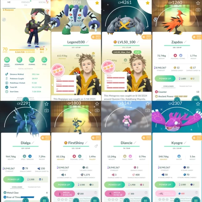 2012 Level 70 Legends100 x9 Shundo Regigigas Shiny Mega Rayquaza Shiny Mega Lucario