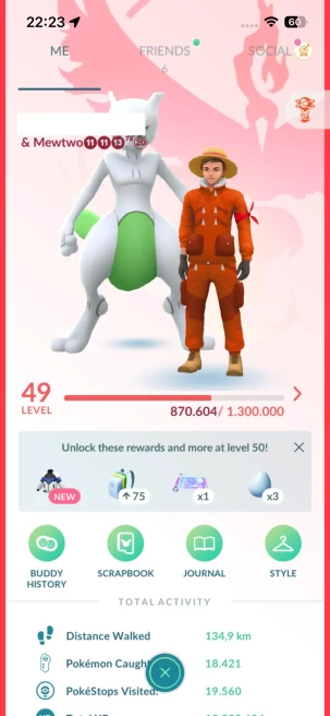 Level 49, 4 Legendary IV100, 97 Shiny, 195 Legendary, 28 IV 100, 7 Shiny Legendary, 1 Shadow Legendary