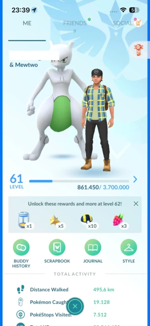 Level 61, 1 Ultra Beasts IV100, 124 Shiny, 188 Legendary, 61 IV 100, 9 Shiny Legendary, 3 Shadow Legendary