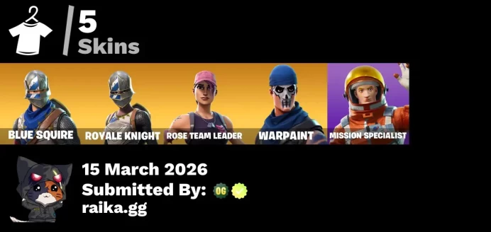 [PSN/XBOX/PC] 5 skins | OG STW | Blue Squire | Royale Knight | Mission Specialist | Pursuit | Skirmish | Royale Shield | Precision | 2350 v-buks