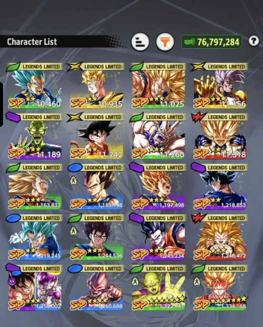 D982-IOS+Android-LR Super Vegito Full Red Star+4 UL(Super Buu+Buu Kid)+20 Legends Limited+Good Team+Equipment+Piccolo+SS2 Goku