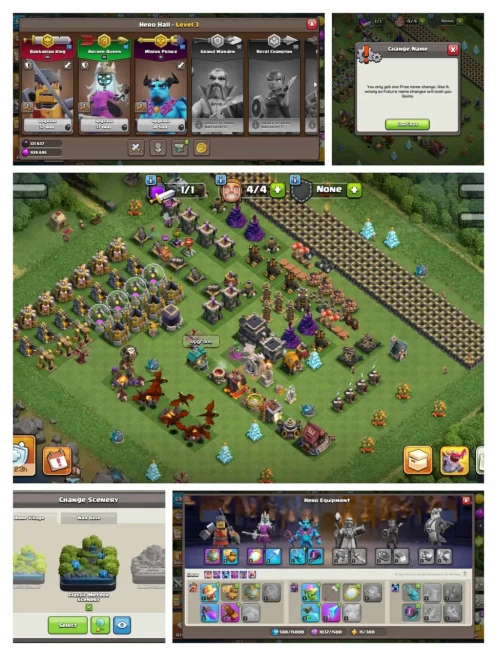 M267【Dragon & Electro Dragon Statue】Th 9 Full Max▰4 Epic Equipment Good Lvl▰2 Hero Skin 1 Scenery