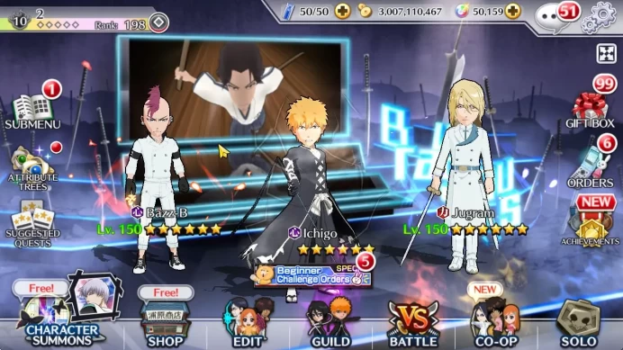 [GLOBAL]50K Orb|TYBW26(BazzB,Jugram,Uryu),Byakuya Renewd,TYBW25(Rangiku,Toshiro),Crescent Ichigo,Etc|5,9 AccTick|KlabID(BBS2436)