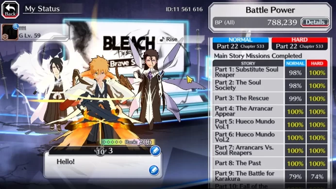 [GLOBAL]50K Orb|TYBW26(BazzB,Jugram,Uryu),Ichigo 10th Aniv,Byakuya,Aizen Renewd,TYBW25 Rangiku,Etc|6,9K AccTick|Klab ID(BBS2448)