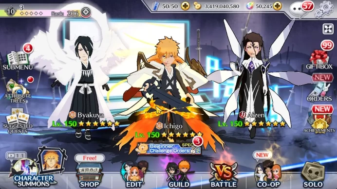 [GLOBAL]50K Orb|TYBW26(BazzB,Jugram,Uryu),Ichigo 10th Aniv,Byakuya,Aizen Renewd,TYBW25 Rangiku,Etc|6,9K AccTick|Klab ID(BBS2448)