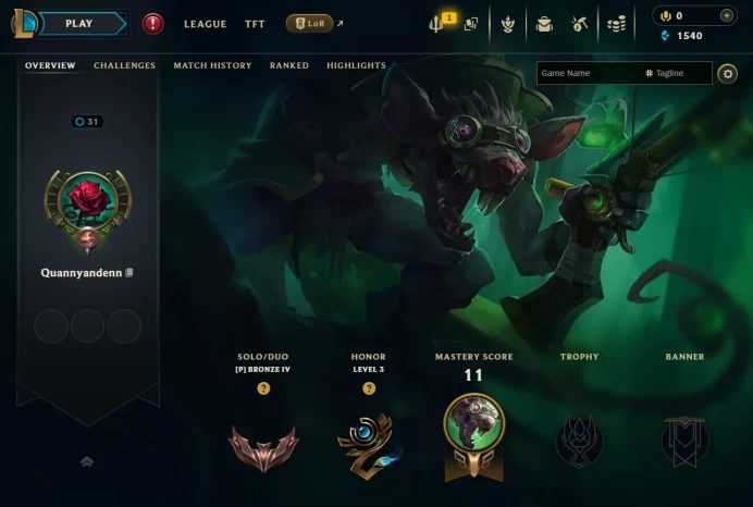 [EUW] S16! - SPLIT 1! - Bronze 4- 1 Win 0 Lose - 1.5K Be - Honor 3 - Instant Delivery - Unverified Email