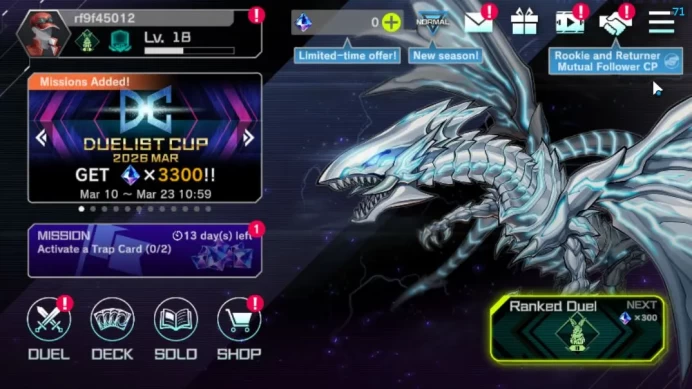 Lv 18 | 20 Deck | RadiantTyphoon,VSK9,Dracotail,Yummy,DracotailMaid,Ninja,BW,Etc|Ranked Available|Konami|CE ON|Check SS(YMD971)