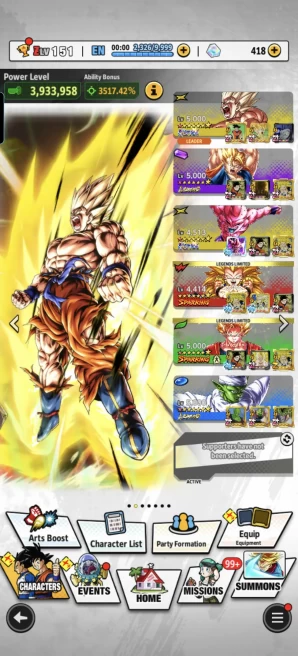 D985-IOS+Android-LR(Super Vegito+Piccolo)+4 UL(SS Namek Goku+Buu Kid)+23 Legends+Nice Team+Good Equipment+SS2 Goku+Trunks&Gohan+Gotenks+Cell