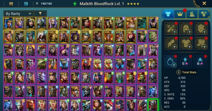 Starter acc with Acrizia : 94k energy / 62 mln coins / Lyssandra, Jagg, Elder Skarg, Arix, Ninja + 20 Login Legendaries / Maneater