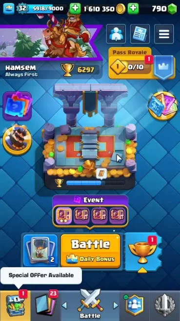 Lv 32|Trophy 6297|KTL 11|Limited Skin|Card 117|2 HERO 9 EVO 4 Camp 21 Legend 33 Epic 30 Rare + 9 WildShard|Take Email(CR1618)