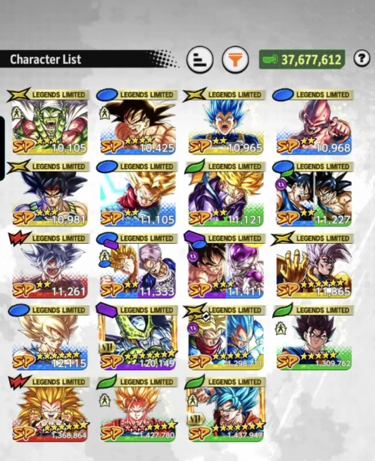 D987-IOS+Android-LR(Super Vegito Full Red Star+Piccolo)+5 UL(Trunks+SS Goku+Goku Uis)+19 Legends+SS2 Goku Red Star+Vegito Green+Cell Zenkai