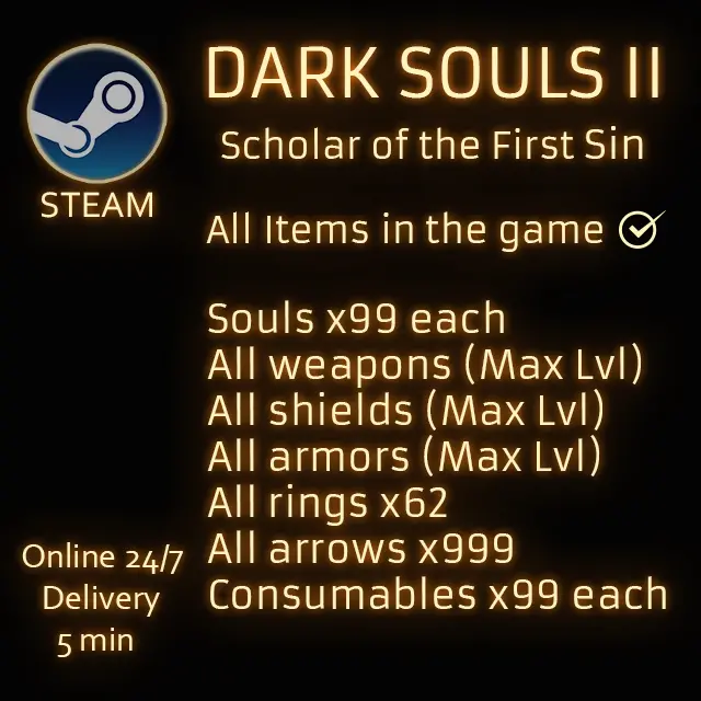 (PC/STEAM) Dark Souls 2 Scholar of the First Sin - Full pack All items in the game | Fast delivery