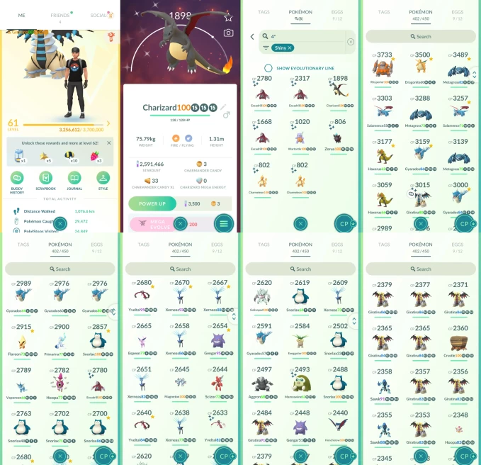 AC1349 -lv 61 Instinct | x12 3000CP | x103 2000CP | x41 Legendary | x8 SHUNDO | x72 shiny | x27 100IV | Shundo Charizard Zorua | Shiny Giratina 