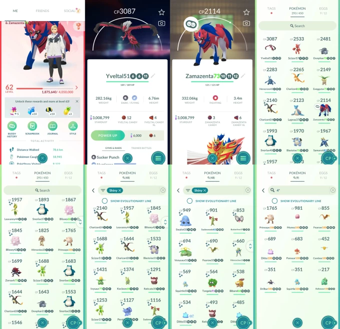 ACm1353 -lv 62 Valor | x1 3000CP | x9 2000CP | x2 Legendary | x48 shiny | x9 100IV | Zamazenta 3000CP Yveltal | shiny Charizard Blastoise Venusa