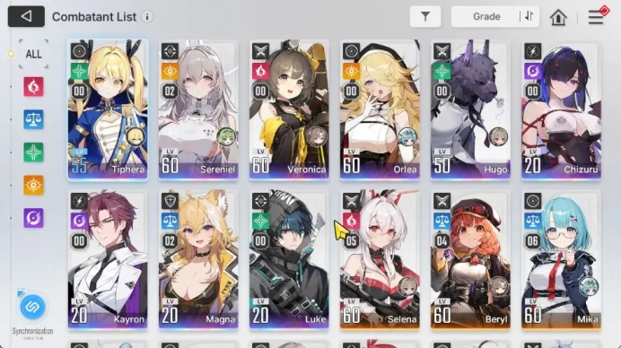 Global Lv53|3,2K Crystal|9 SSR[(Tiphera,SerenielM2)+Sign,MagnaM2,Chizuru,Vero,Orlea,Hugo,Kayron,Luke]+11 SR|Stove|(CZN1770)