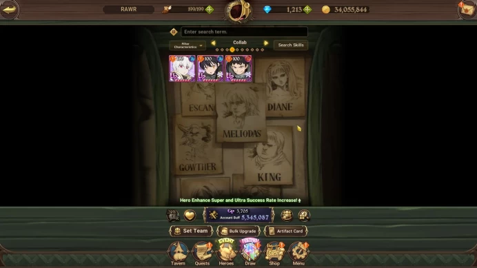 Global|5,3M CC|1,2k Dm|2 LR+10 UR+Collab FF|LMeliodas,Elizabeth,Meresca,Tristan,KDiane,Gowther,Sho,Shinra,Etc|Code Only(SDS3914)