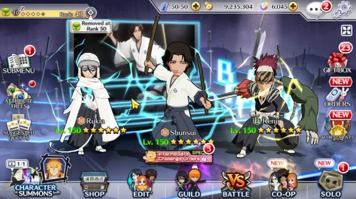 [GLOBAL]6K Orb+Fresh All Story|Shunsui Soul Reaper,Renji TYBW25,Rukia TYBW24,Jushiro Brave,Etc|Klab ID(BBS2453)
