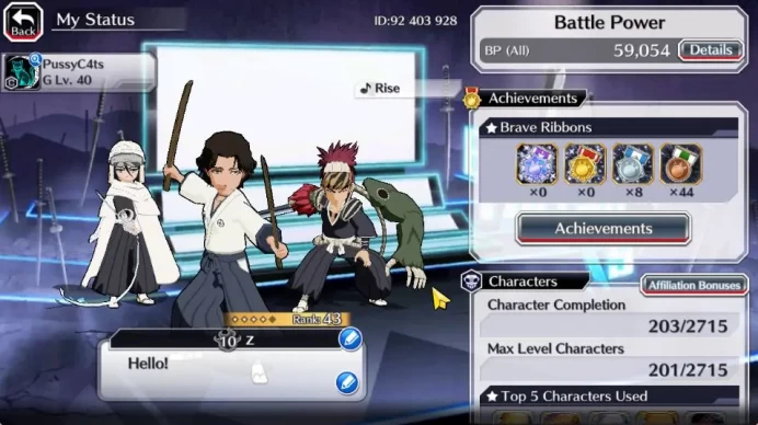 [GLOBAL]6K Orb+Fresh All Story|Shunsui Soul Reaper,Renji TYBW25,Rukia TYBW24,Jushiro Brave,Etc|Klab ID(BBS2453)