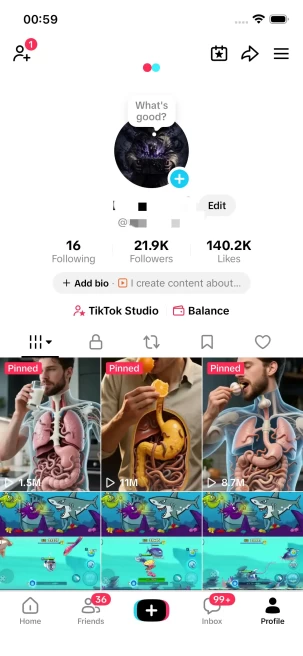 Instanly Delivery/ Monetized 21K Real Followers+140K Real Likes Account/ Creator Rewards Program Activated/ Live Stream/ Full Access