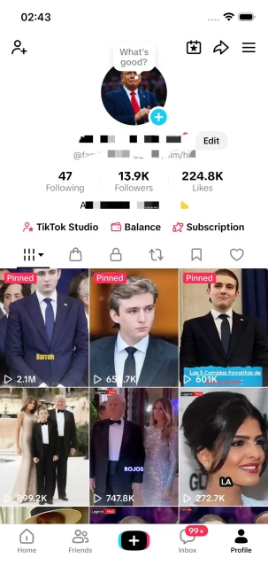 Instanly Delivery/ Monetized 13K Real Followers+220K Real Likes Account/ Creator Rewards Program Activated/ Live Stream/ Full Access