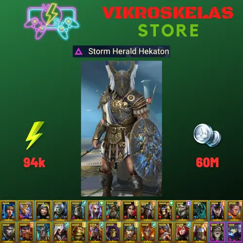 Starter acc with Hekaton : 94k energy / 60 mln coins / Hurndig, Lyssandra, Septimus, Arix, Ninja + 20 Login Legendaries