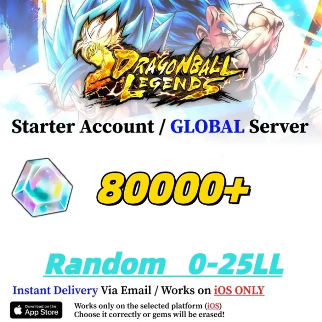 Global Version [IOS Only] 80000+ Chrono Crystal] + Random 0-25 LL || BIND ID || Story Completed || Fast Shipping|Dragon Ball Legen