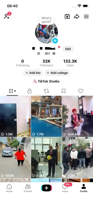 Instanly Delivery/ Monetized 32K Real Followers+130K Real Likes Account/ Creator Rewards Program Activated/ Live Stream/ Full Access