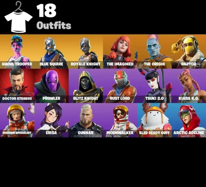 [PC | NIN] 18 Skins | OG Ghoul Trooper | Blue Squire | Royale Knight | Fresh | Mako | Take The L | Raptor