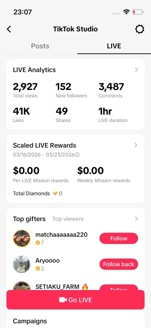 Instanly Delivery/ 6K Real Followers+250K Real Likes/ Tiktok Shop For Creator/ Live Stream/ Full Access