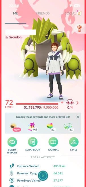 Level 72, 141 Pokemon 3000CP+, 8 Legendary IV100, 216 Shiny, 188 Legendary, 360 IV 100, 5 Shiny Legendary, 30 Shadow Legendary