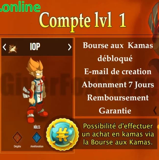 x10 compte dofus , Bourse aux kamas Débloquer . abonné 7 jours