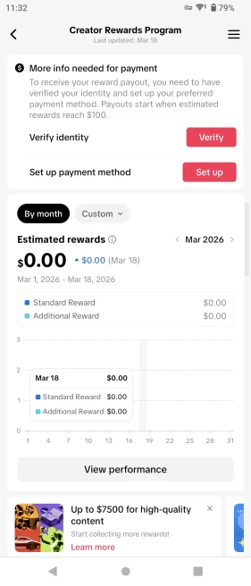 US Fully Monetized Creator Rewards Program Account – 20K Real Followers & 300K Likes | Instant Earnings, Full Access & Account in Good Standing