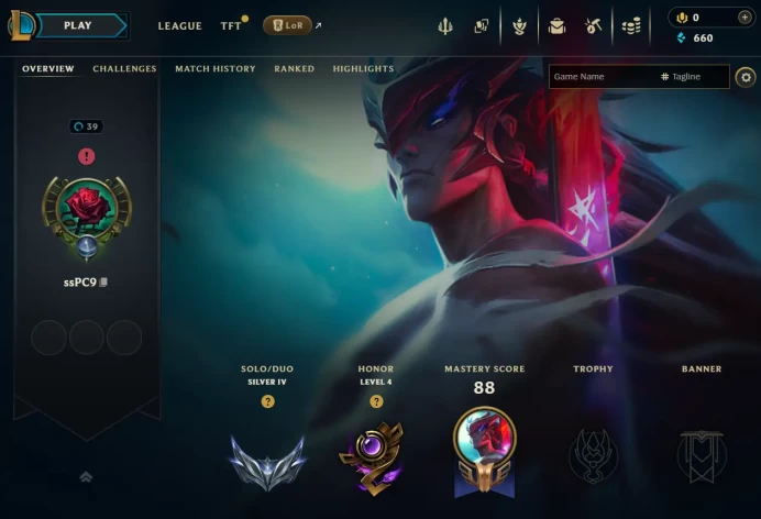 [EUW] S16! - SPLIT 1! - Silver 4 84 LP-HIGH LP Gain - 660 Be - Honor 4 - Instant Delivery - Handmade