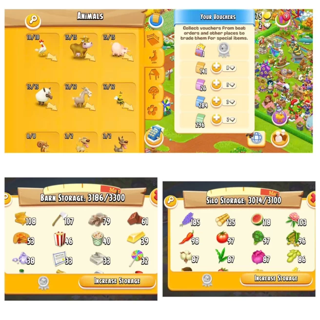 HD113 |  Level 114 |  Barn Storage 3300 | Silo Storage 3100 | Coins 800K+ | Diamonds 2 |  Android & iOS -- Instant Delivery.