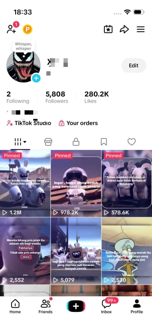 Instanly Delivery/ 5.8K Followers+280K Likes Account/ Full Access/Live Stream